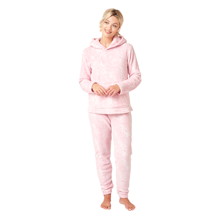 Long Sleeve Shimmer Fleece Pyjamas with Hood