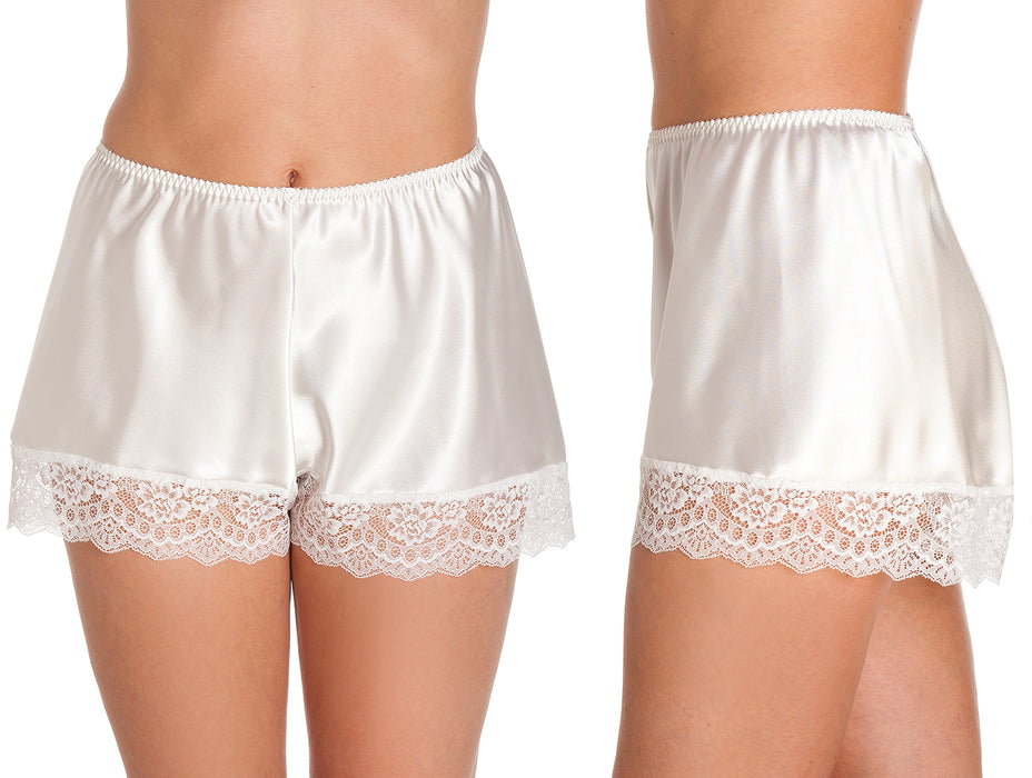 British Made Satin Lace Trim French Knickers