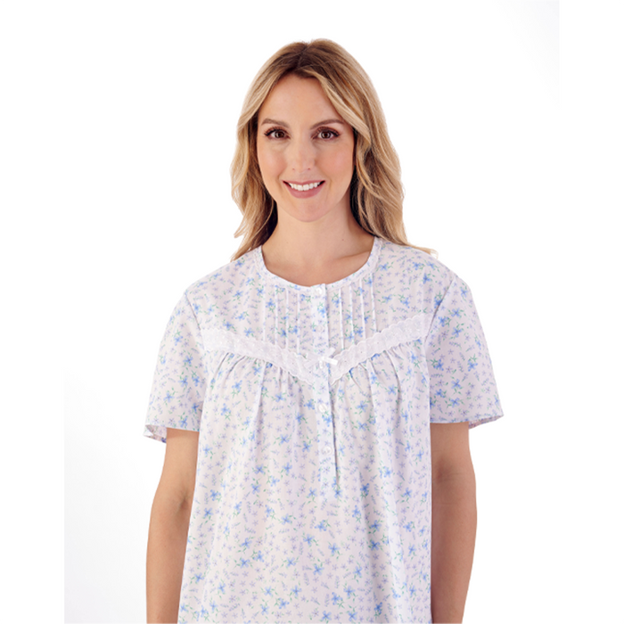 Slenderella 100% Cotton Short Length Short Sleeve  Nightdress