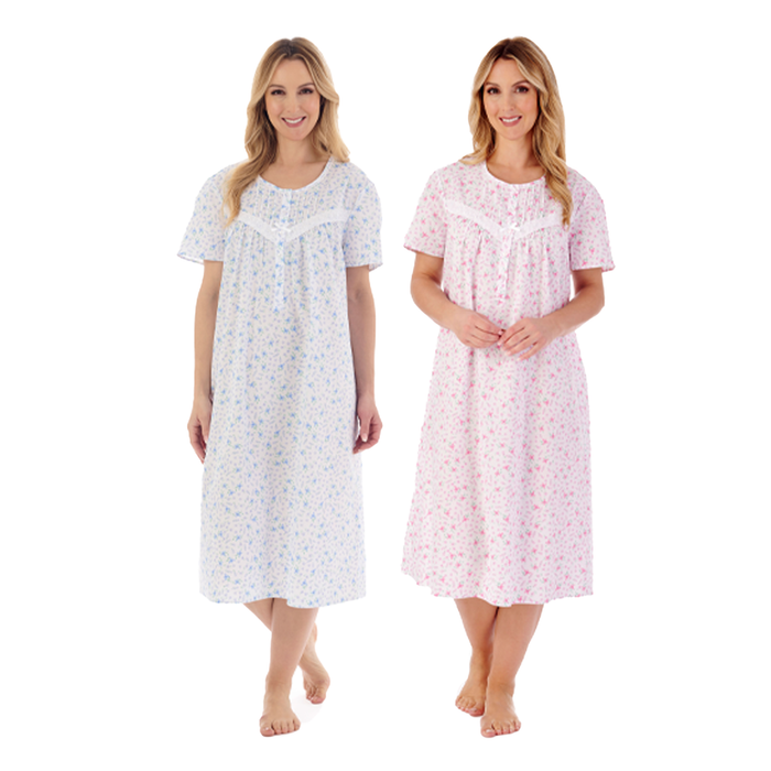 Slenderella 100% Cotton Classic Style Short Sleeve Nightdress