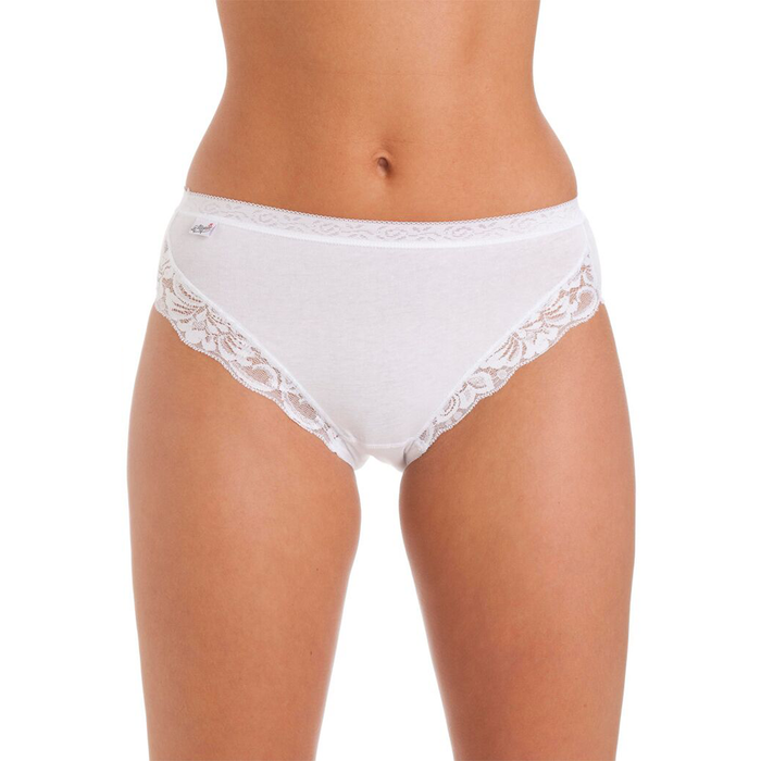 La Marquise Cotton And Lycra High Cut Lace Trimmed Brief – 3 Pack