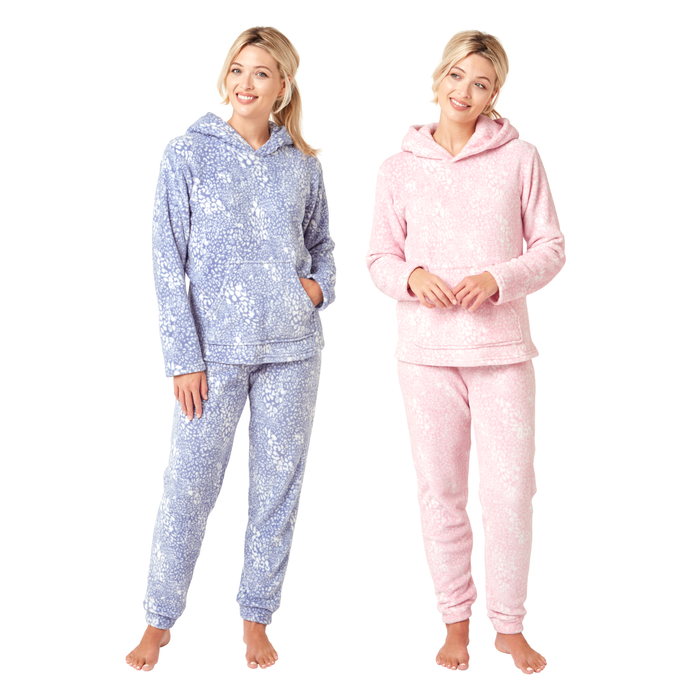 Long Sleeve Shimmer Fleece Pyjamas with Hood