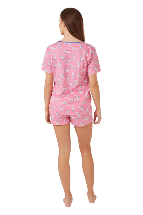 Indigo Sky Dalmatian Print Cotton Pyjama Shorts Set