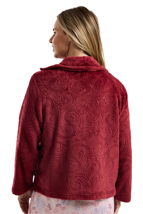 Marlon Luxury Swirl Pattern Zip Front Bed Jacket