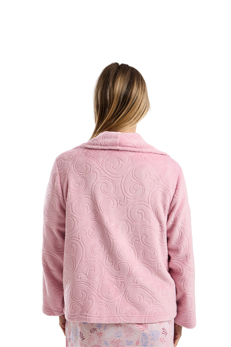 Marlon Luxury Swirl Pattern Zip Front Bed Jacket