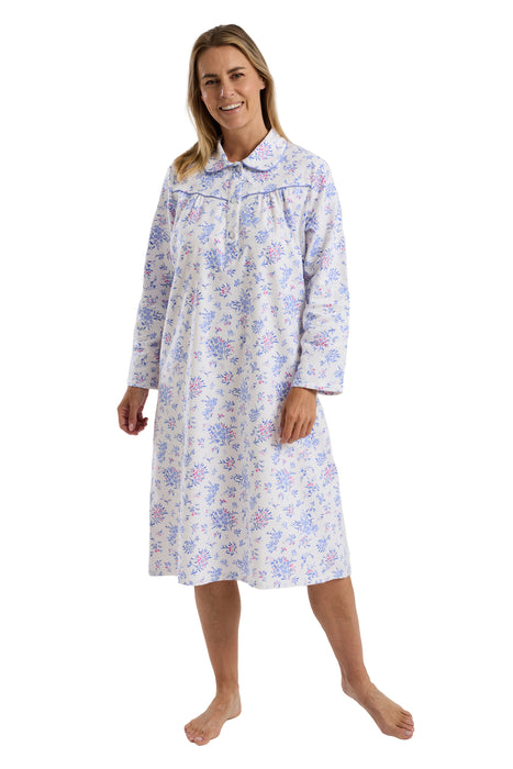 Marlon 100% Brushed Cotton Winceyette Long Sleeve Nightdress