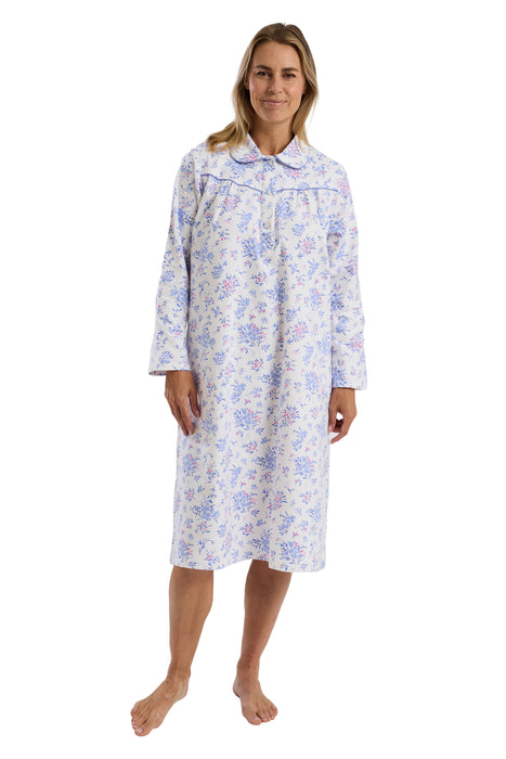 Marlon 100% Brushed Cotton Winceyette Long Sleeve Nightdress