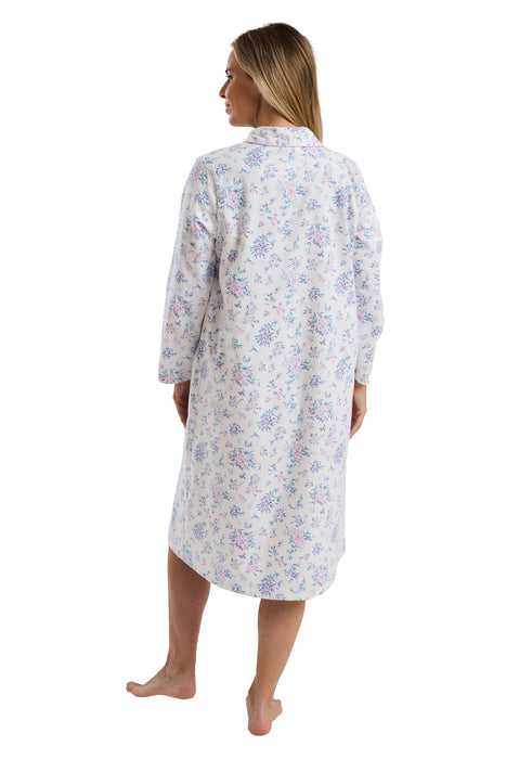 Marlon 100% Brushed Cotton Winceyette Long Sleeve Nightdress
