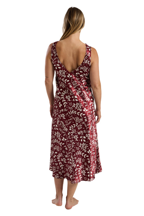 Marlon Luxury Sleeveless Satin Print Nightdress