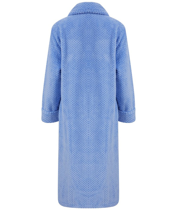 Slenderella Zip Front Dressing Gown with Long Sleeves in Luxury Waffle Sandras-Online Slenderella Zip Front Dressing Gown with Long Sleeves in Luxury Waffle Sandras-Online