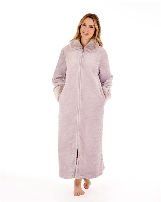 Loungeable Black Fleece Ribbon Trim Dressing Gown | New Look