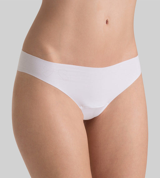 A person wearing white Sloggi Zero Microfibre String underwear. 