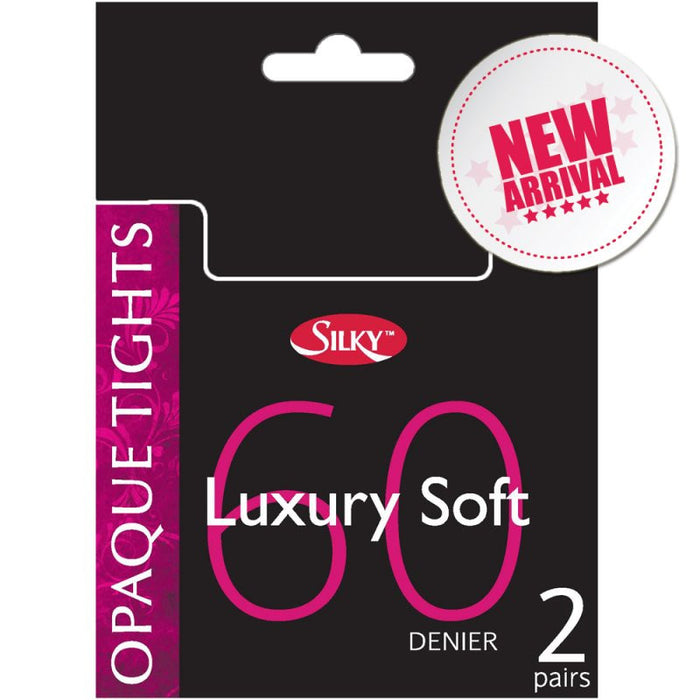 Silky Luxury Super Soft Opaque Tights 60 Denier (2 Pack)