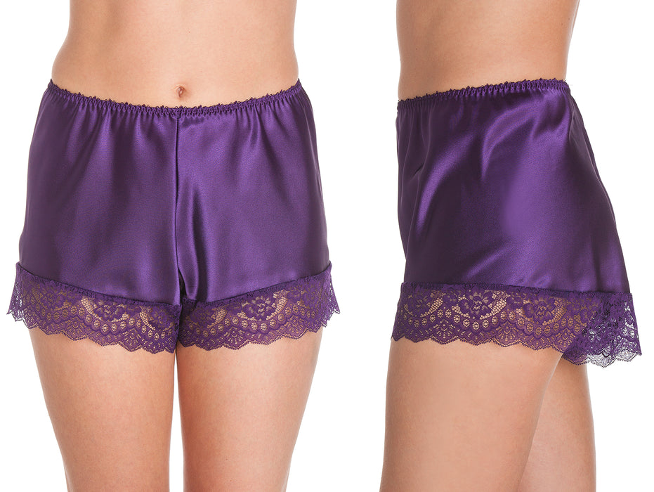 British Made Satin Lace Trim French Knickers