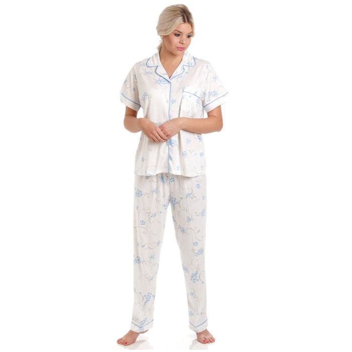 Lady Olga Short Sleeve Cotton Jersey Floral Pyjamas