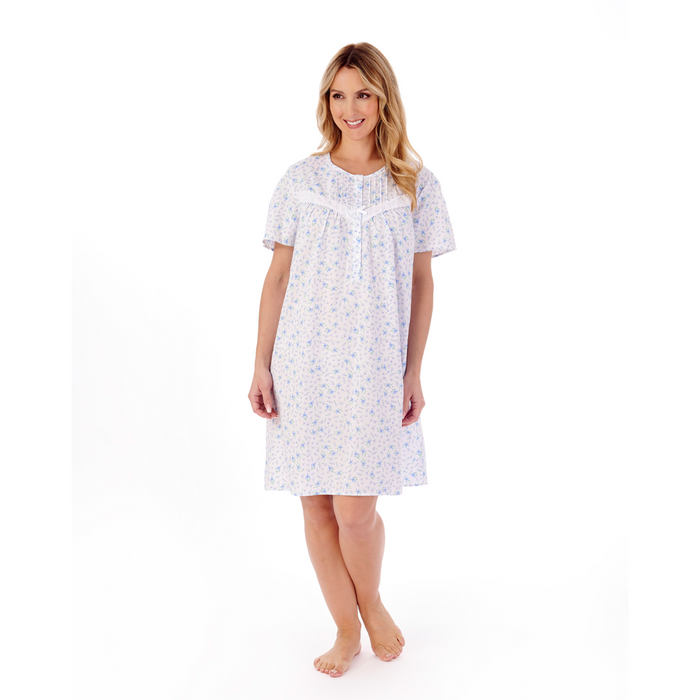 Slenderella 100% Cotton Short Length Short Sleeve  Nightdress