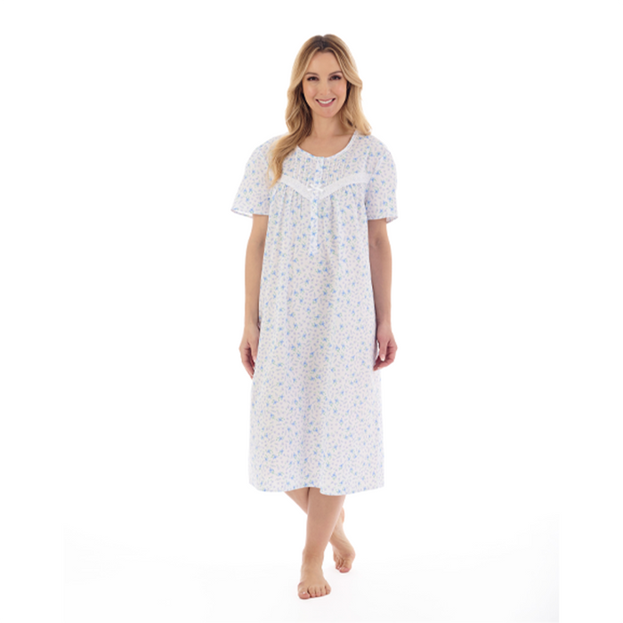 Slenderella 100% Cotton Classic Style Short Sleeve Nightdress