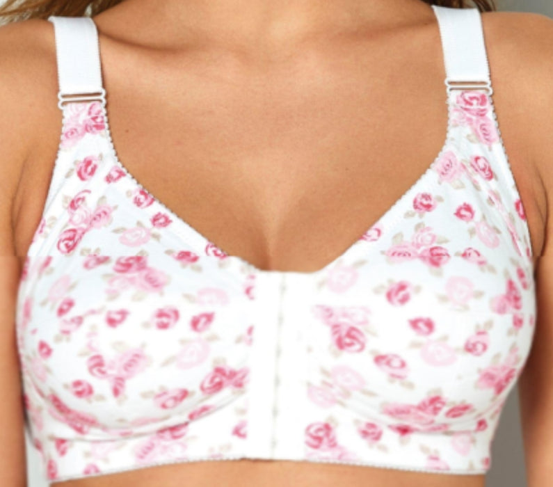 Cotton Firm Control Front Fastening Bra in Floral Print