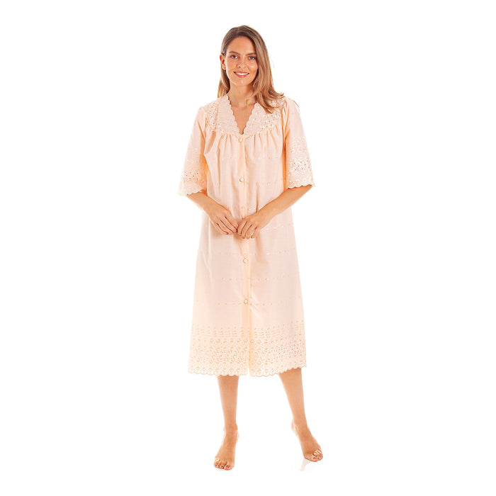 British Made Broderie Anglaise Full Button Nightdress