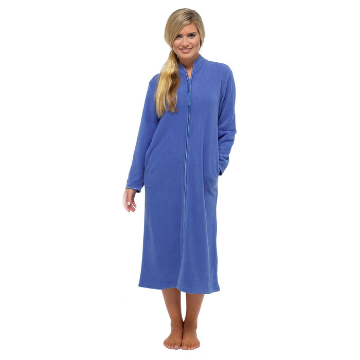 Lady Olga Ladies Polar Fleece Zip Front Dressing Gown Sandras-Online Lady Olga Ladies Polar Fleece Zip Front Dressing Gown Sandras-Online