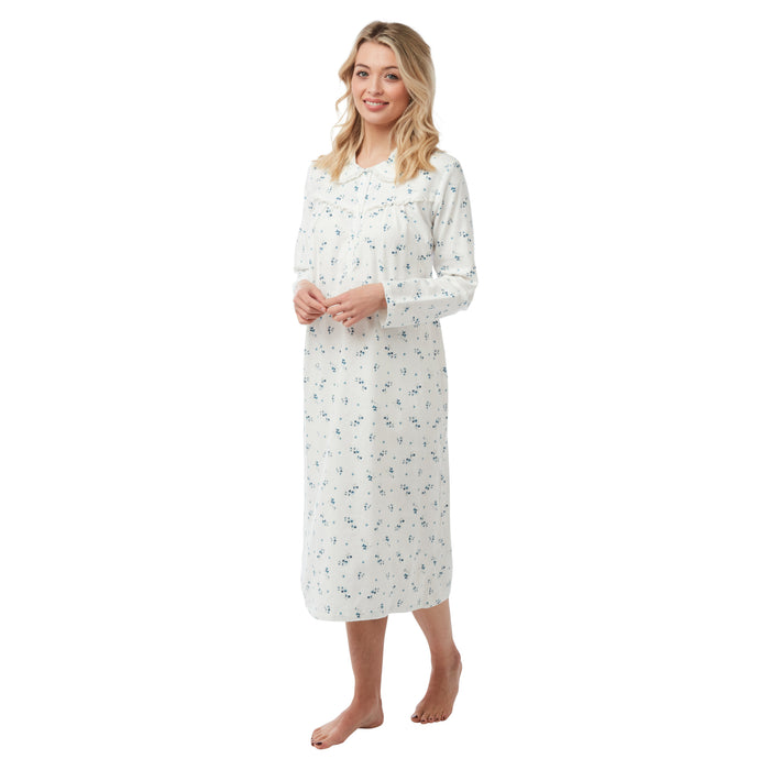 Traditional Style Double Brushed 100% Cotton Winceyette Nightdresses (2 Pack)