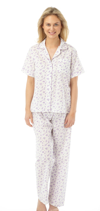 Short Sleeve Cotton Polyester Floral Pyjamas