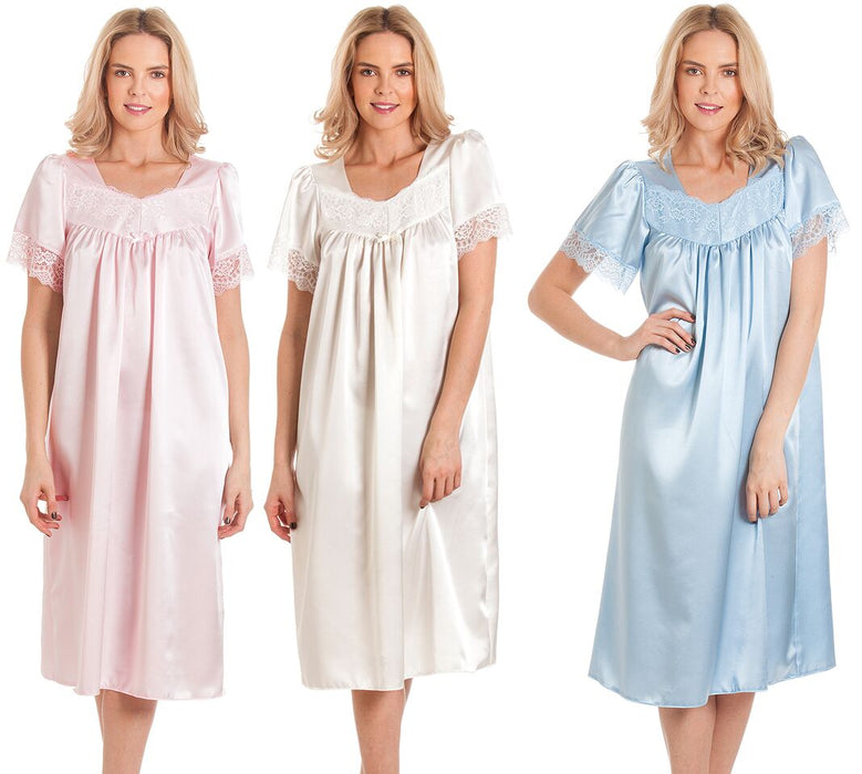 satin night dress for older ladies Marvmys Womens Silk Long Nightgown Satin Lace Slip Dress Sleepwear Spaghetti Strap V Neck Chemise Night Dress Black at Amazon Women's Clothing store