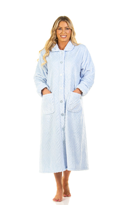 Luxurious Tulip Embossed Button Front Dressing Gown