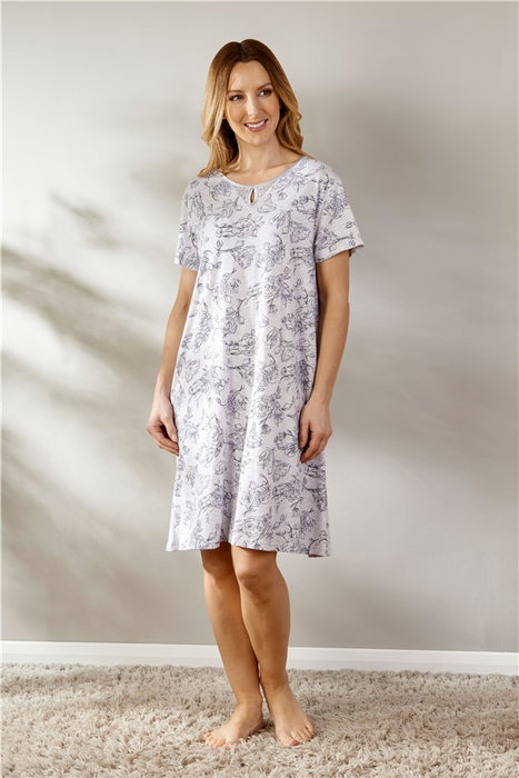 Slenderella Cotton Rich Short Sleeve Short Length Nightdress