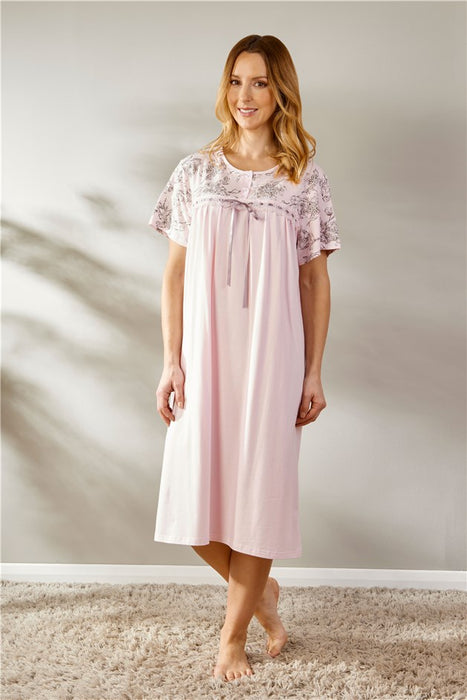 Slenderella Short Sleeve Cotton Jersey Nightdress