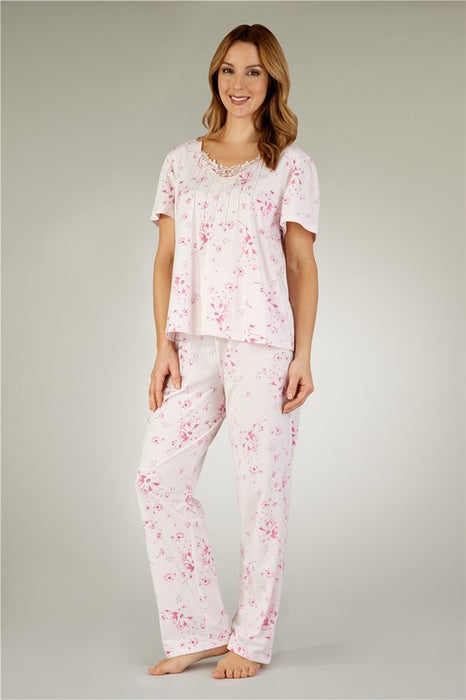 Slenderella Large Pastel Paisley Print Tailored Pyjamas